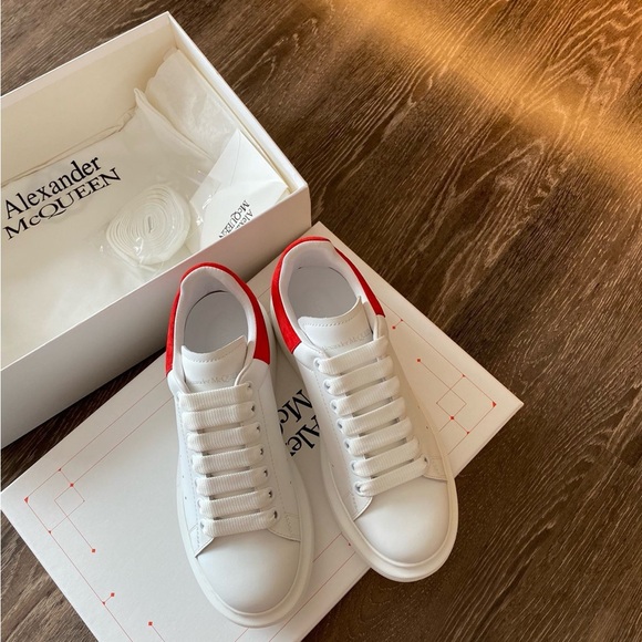 Alexander McQueen White and Red Sneakers - Picture 2 of 5